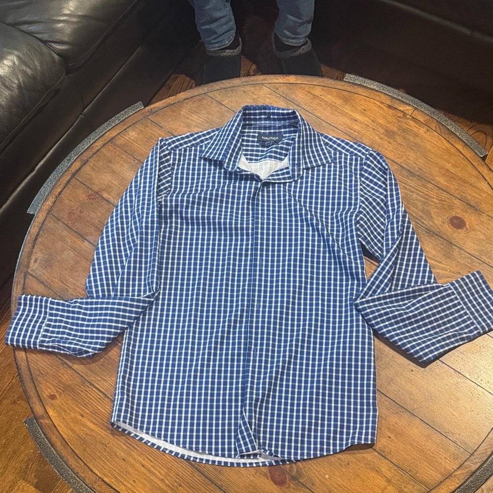 Nautica Navy Checkered Men's Shirt